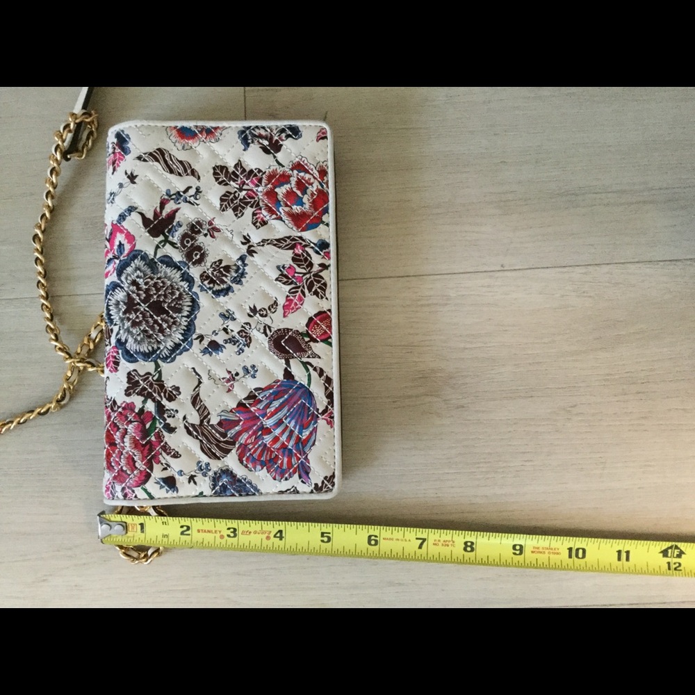 Tory Burch cream floral wallet on chain great - Picture 2 of 6